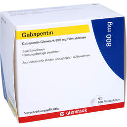 Abbildung: Gabapentin Glenmark 800 mg Filmtabletten 100 St, Filmtabletten PZN 13589595