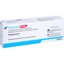 Abbildung: Fulphila 6 mg Injektionslösung Fertigspritze mit autom.Nadels. 1 St, Injektionslösung PZN 13599808