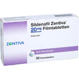 Abbildung: Sildenafil Zentiva 20 mg Filmtabletten 30 St, Filmtabletten PZN 13599820