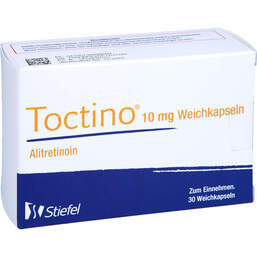 Abbildung: Toctino 10 mg Weichkapseln 30 St, Weichkapseln PZN 13599866