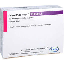 Abbildung: Neorecormon 10.000 I.E. Injektionslösung in einer Fertigspritze  6 St, Injektionslösung PZN 13623889