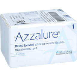 Abbildung: Azzalure 10 Speyw.E. / 0,05 ml Pulver zur Herstellung einer Injektionslösung 2 St, Pulver zur Herstellung einer Injektionslösung PZN 13624908