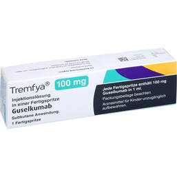 Abbildung: Tremfya 100 mg Injektionslösung in einer Fertigspritze 1 St, Injektionslösung PZN 13653695