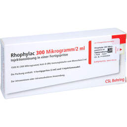 Abbildung: Rhophylac 300 Injektionslösung in Fertigspritze 1X2 ml, Injektionslösung PZN 13654884