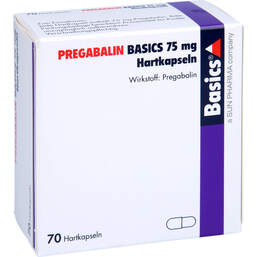 Abbildung: Pregabalin Basics 75 mg Hartkapseln 70 St, Hartkapseln PZN 13655889