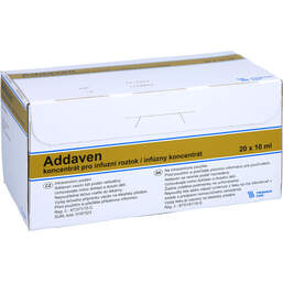 Abbildung: Addaven Konzentrat zur Herstellung einer Infusionslösung 20X10 ml, Infusionslösungskonzentrat PZN 13656044