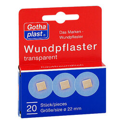 Abbildung: Gothaplast Wundpflaster Durchm.2,2 cm transparent 20 St, Pflaster PZN 13659723 