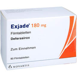 Abbildung: Exjade 180 mg Filmtabletten 90 St, Filmtabletten PZN 13696049