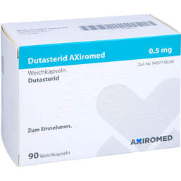 Abbildung: Dutasterid Axiromed 0,5 mg Weichkapseln 90 St, Weichkapseln PZN 13699906