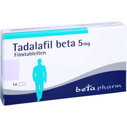 Abbildung: Tadalafil beta 5 mg Filmtabletten 14 St, Filmtabletten PZN 13700012