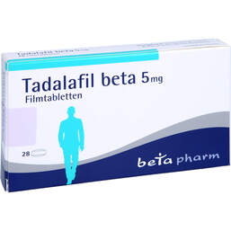 Abbildung: Tadalafil beta 5 mg Filmtabletten 28 St, Filmtabletten PZN 13700029