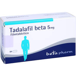 Abbildung: Tadalafil beta 5 mg Filmtabletten 84 St, Filmtabletten PZN 13700087