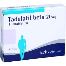 Abbildung: Tadalafil beta 20 mg Filmtabletten 4 St, Filmtabletten PZN 13700242