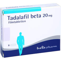 Abbildung: Tadalafil beta 20 mg Filmtabletten 8 St, Filmtabletten PZN 13700259