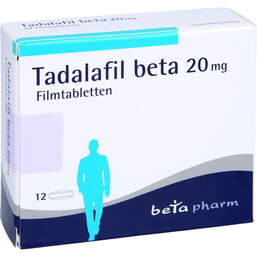 Abbildung: Tadalafil beta 20 mg Filmtabletten 12 St, Filmtabletten PZN 13700265