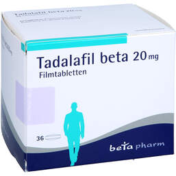 Abbildung: Tadalafil beta 20 mg Filmtabletten 36 St, Filmtabletten PZN 13700319