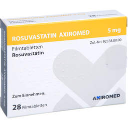Abbildung: Rosuvastatin Axiromed 5 mg Filmtabletten 28 St, Filmtabletten PZN 13705067