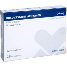 Abbildung: Rosuvastatin Axiromed 20 mg Filmtabletten 28 St, Filmtabletten PZN 13705127