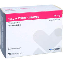 Abbildung: Rosuvastatin Axiromed 40 mg Filmtabletten 98 St, Filmtabletten PZN 13705162