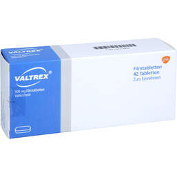 Abbildung: Valtrex 500 mg Filmtabletten 42 St, Filmtabletten PZN 13711820
