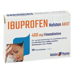 Abbildung: Ibuprofen Holsten akut 400 mg Filmtabletten Filmtabletten, 10 St PZN 13716378