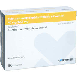 Abbildung: Telmisartan / Hydrochlorothiazid Axiromed 40 / 12,5 mg 56 St, Tabletten PZN 13716421