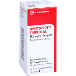 Abbildung: Bimatoprost / Timolol AL 0,3 mg / ml + 5 mg / ml Atr 3 ml, Augentropfen PZN 13719299