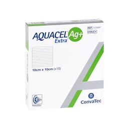 Abbildung: Aquacel Ag + Extra 10x10 cm Kompressen 10 St, Kompressen PZN 13719402