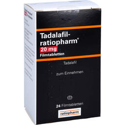 Abbildung: Tadalafil ratiopharm 20 mg Filmtabletten 24 St, Filmtabletten PZN 13720345