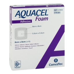 Abbildung: Aquacel Foam adhäsiv 8x8 cm Verband 10 St, Verband PZN 13720635