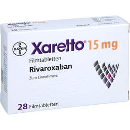 Abbildung: Xarelto 15 mg Filmtabletten 28 St, Filmtabletten PZN 13721818