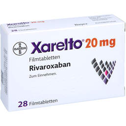 Abbildung: Xarelto 20 mg Filmtabletten 28 St, Filmtabletten PZN 13721830