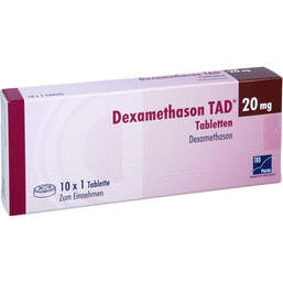 Abbildung: Dexamethason TAD 20 mg Tabletten 10 St, Tabletten PZN 13721907