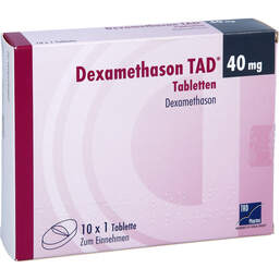 Abbildung: Dexamethason TAD 40 mg Tabletten 10 St, Tabletten PZN 13721942