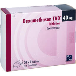 Abbildung: Dexamethason TAD 40 mg Tabletten 20 St, Tabletten PZN 13721959