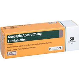 Abbildung: Quetiapin Accord 25 mg Filmtabletten 50 St, Filmtabletten PZN 13722769