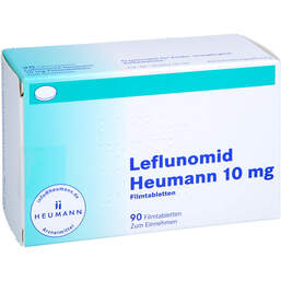 Abbildung: Leflunomid Heumann 10 mg Filmtabletten 90 St, Filmtabletten PZN 13725555