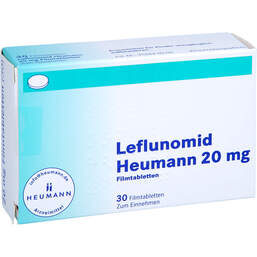 Abbildung: Leflunomid Heumann 20 mg Filmtabletten 30 St, Filmtabletten PZN 13725590