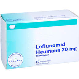 Abbildung: Leflunomid Heumann 20 mg Filmtabletten 60 St, Filmtabletten PZN 13725609