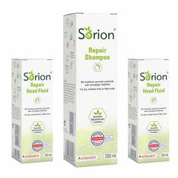 Abbildung: Sorion Repair Shampoo & 2x Sorion Head Fluid 1 P, Haarspülung PZN 13725733