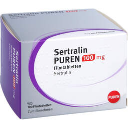 Abbildung: Sertralin Puren 100 mg Filmtabletten 100 St, Filmtabletten PZN 13725779