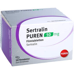 Abbildung: Sertralin Puren 50 mg Filmtabletten 100 St, Filmtabletten PZN 13725845