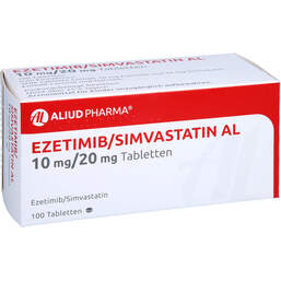 Abbildung: Ezetimib / Simvastatin AL 10 mg / 20 mg Tabletten 100 St, Tabletten PZN 13744110