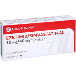 Abbildung: Ezetimib / Simvastatin AL 10 mg / 40 mg Tabletten 30 St, Tabletten PZN 13744127