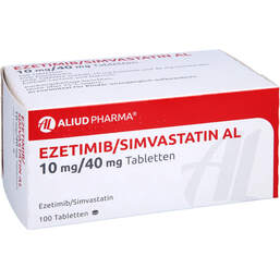 Abbildung: Ezetimib / Simvastatin AL 10 mg / 40 mg Tabletten 100 St, Tabletten PZN 13744156