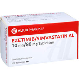 Abbildung: Ezetimib / Simvastatin AL 10 mg / 80 mg Tabletten 100 St, Tabletten PZN 13744179