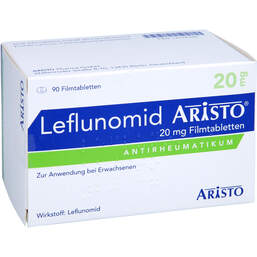 Abbildung: Leflunomid Aristo 20 mg Filmtabletten 90 St, Filmtabletten PZN 13744334