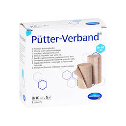 Abbildung: Pütter Verband 8 cm / 10 cmx5 m 2 St, Binden PZN 13745026