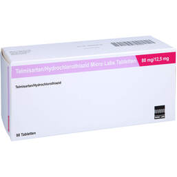 Abbildung: Telmisartan / HCT Micro Labs 80 mg / 12,5 mg Tabletten 98 St, Tabletten PZN 13749076