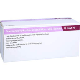 Abbildung: Telmisartan / HCT Micro Labs 80 mg / 25 mg Tabletten 98 St, Tabletten PZN 13749107
